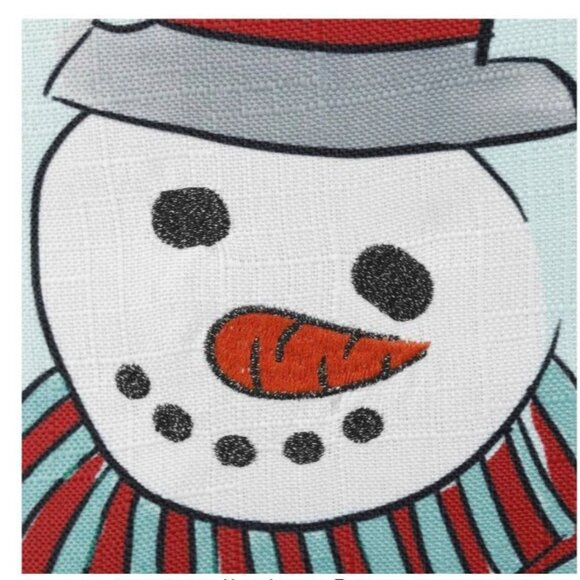 Christmas Holiday Snowman 18" Throw Pillow Cushion Home Accents Red Snow Winter - Picture 3 of 9